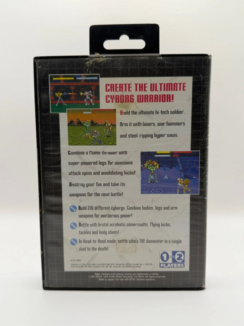 Cyborg Justice‎ Sega Genesis 1993 Blue/Red Vintage Game Cartridge